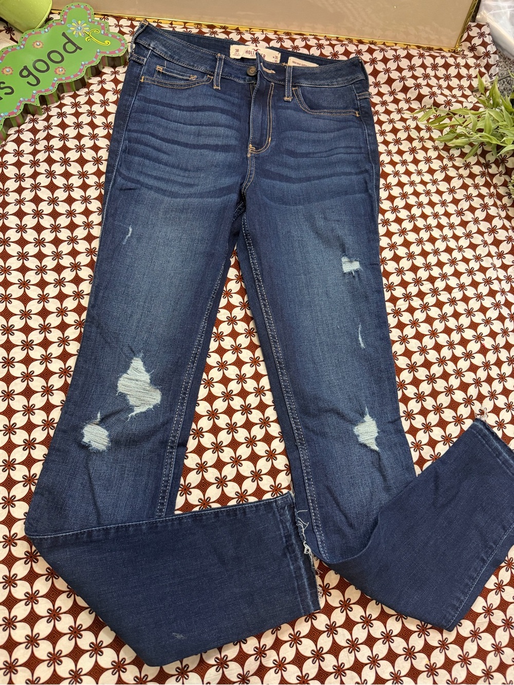 Hollister Distressed Dark Blue Skinny Jeans